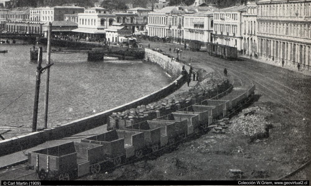 Ferrocarriles del puerto de Valparaíso, Chile en 1909