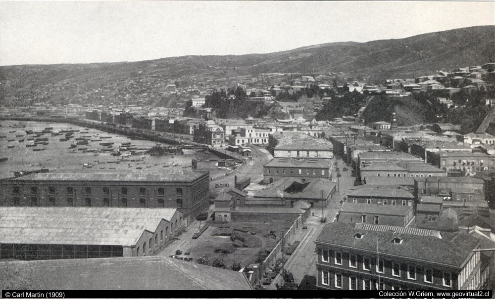 Vista general a la ciudad de Valparaíso 1909, Carl Martin