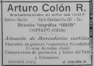 Arturo Colon, calle Chañarcillo - Copiapo