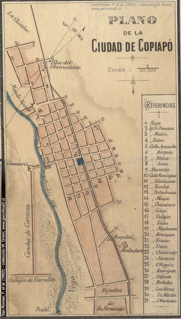 Mapa de Copiapo, 1892