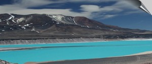 The Laguna Verde - green lake in the Andes of Atacama, Chile