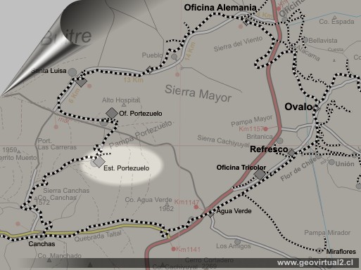 Mapa ubicación Portezuelo - FFCC de Taltal