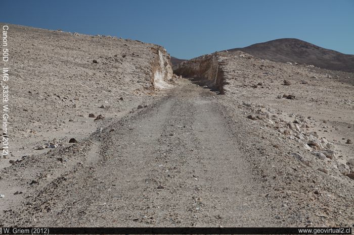 Linea ferrea cerca de Agua Verde, FFCC de Taltal