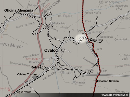 Mapa del ffcc Catalina - Refresco