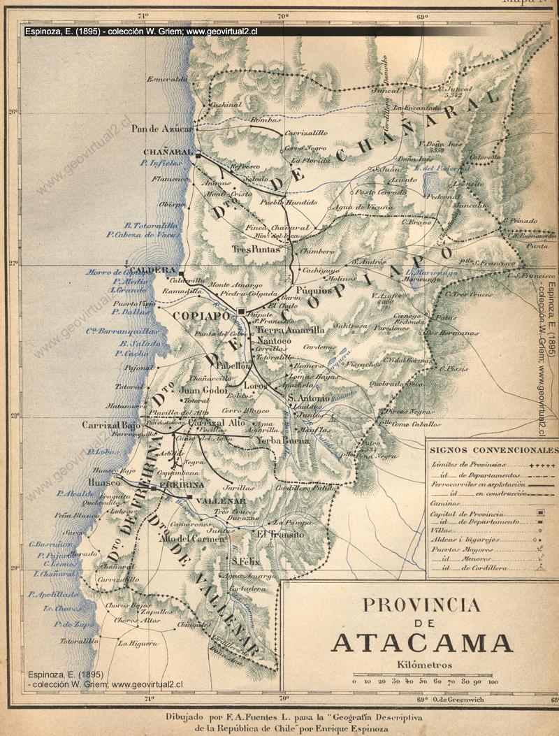 Historische Karte Der Atacama Region Chile Espinoza 15
