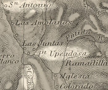 Detalle carta de Gilliss 1855 - ruta de Domeyko