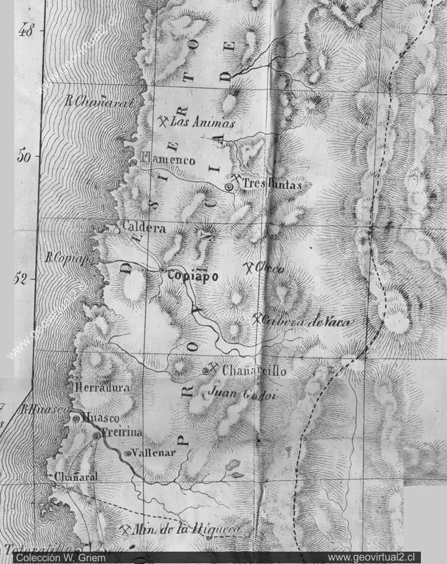 mapa Perez Rosales de Atacama, Chile