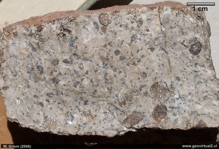 Muestra de un dique: roca hipabisal