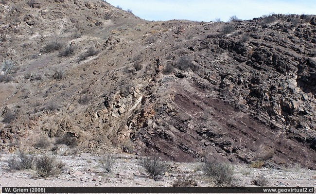 Falla tectónica en el desierto de Atacama - Chile