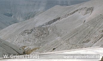 Deslizamiento - movimiento en masa, Potrerillos (Chile)
