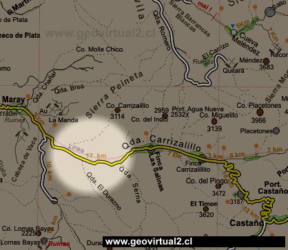 Karte des Carrizalillo Tal - Atacama, Chile