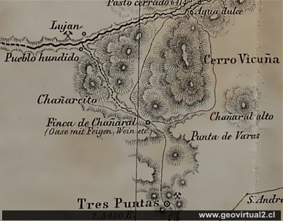 Carta de Chañaral Alto en Atacama de Philippi 1856