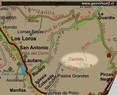 Mapa del sector Portezuelo Cachitos
