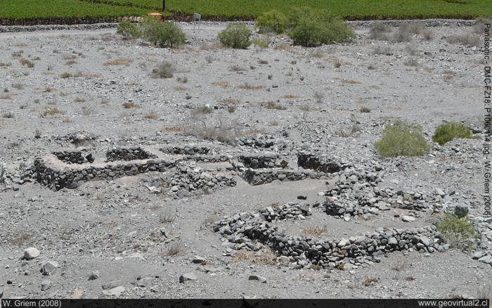 Die Ruinen aus der  Inka Zeit von oben: Punta Brava im Copiapo Tal, Atacama Region, Chile