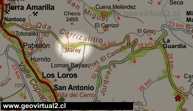 Karte vom Bereich Maray, Atacama