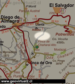 Carta del sector Pampa del Inca - cerca Diego de Almagro