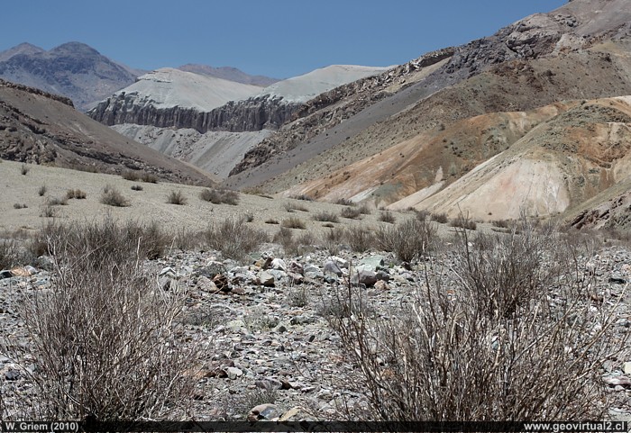 Quebrada San Miguel, Sierra Barrancas Blancas en Atacama, Chile