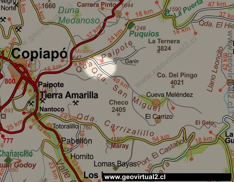 Carta San Miguel en Atacama, Chile