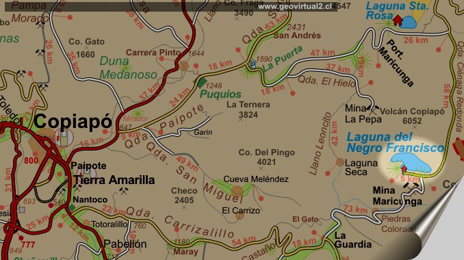 Die Laguna Negro Francisco - Lagekarte