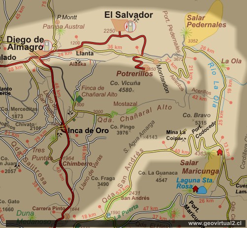 Mapa del sector Diego - Pedernales - Maricunga