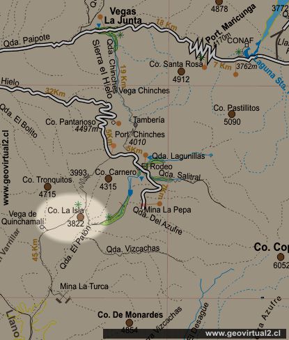 Carta sector La Isla en Atacama