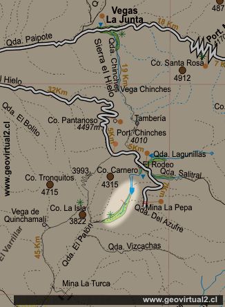 Mapa del sector Paton, Region Atacama - Chile