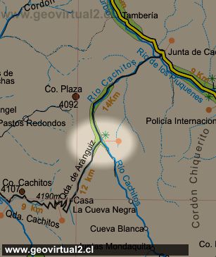Carta del sector Río Cachito en la Región de Atacama, Chile