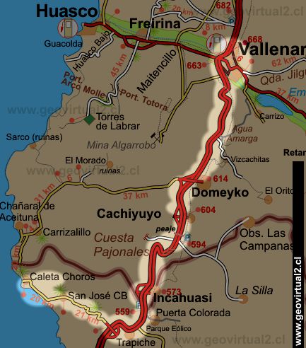 Carta Vallenar -  san Jose, Chañaral de Aceituna