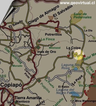 Map of Salt flat Maricunga 