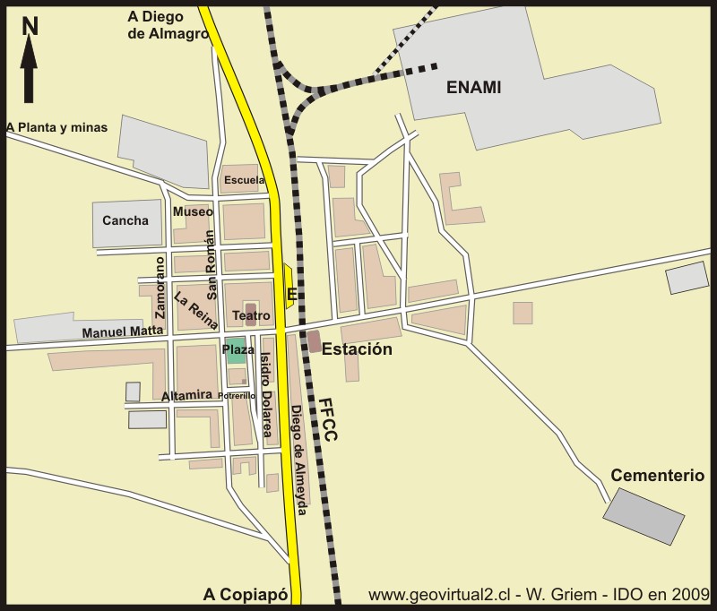 Inca de Oro - mapa del pueblo
