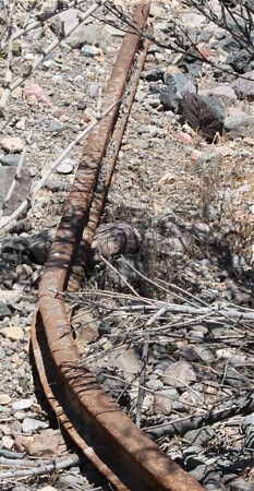 Riel en la ex estación de Yerbas Buenas - Región de Atacama, Chile