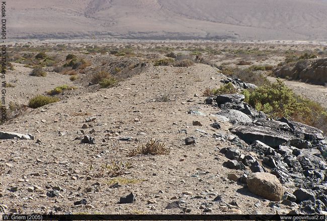 Ehemalige Eisenbahnlinie in der Atacama Wüste: Hier die Strecke nach Carrizal Alto, Chile