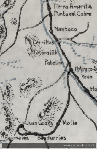 Mapa del trayecto a Chañarcillo 1914