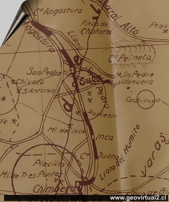 Mapa del sector Inca de Oro de 1919 - 1936