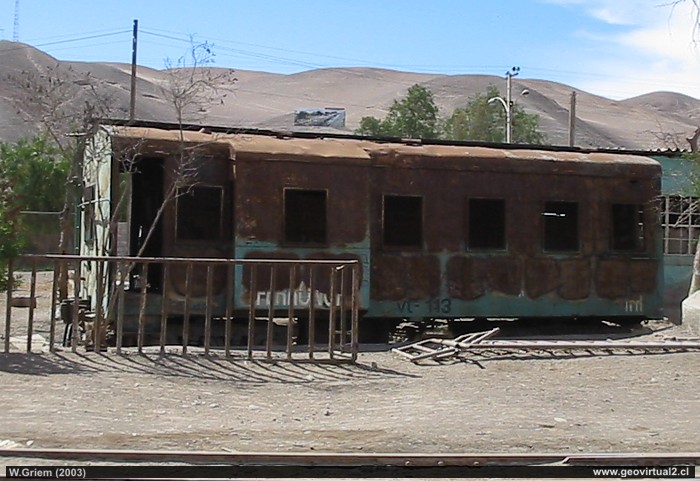 Waggon im bahnhof von Diego de Almagro in der chilenischen Atacama Region