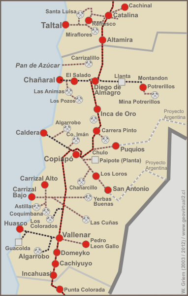 Ferrocarriles del desierto de Atacama, Chile