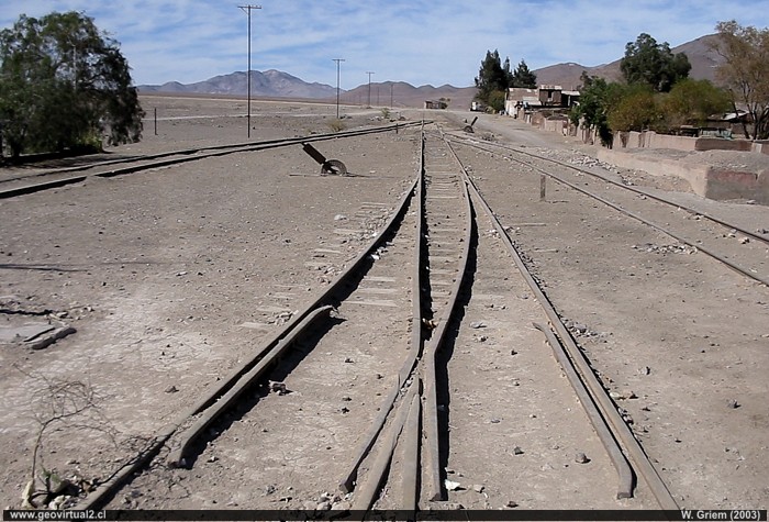 Bahnhof von Inca de Oro in der Atacamawüste, Chile: Eisenbahnen der Atacama Wüste