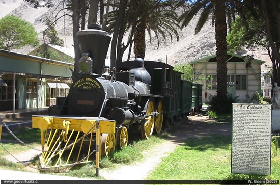 Die älteste Lokomotive der Eisenbahn in der Atacama Wüste - Die Dampflok "La Copiapó"
