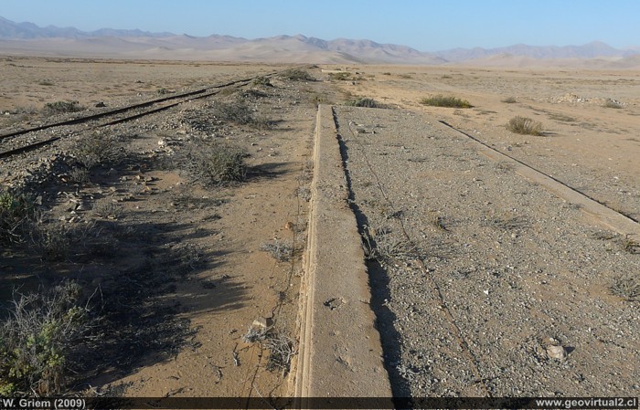 Linea longitudinal con la estación de la mina Restauradora; Region de Atacama - Chile