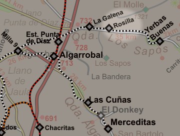 Lageplan der Station La Rossilla in der Atacama Wüste