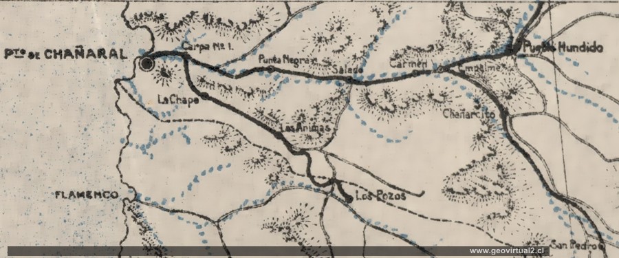 Marín 1914, ramales del ferrocarril de Chañaral