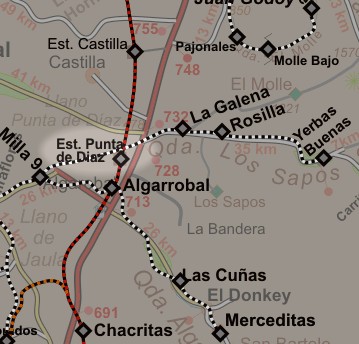 Carta de la ubicación de la estación Punta de Diaz en Atacama, Chile