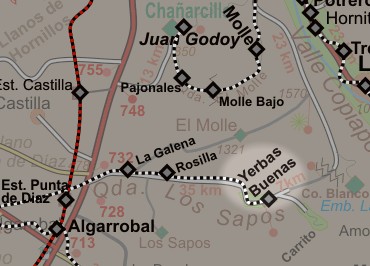 Ubicación de la Estación Yerbas Buenas en la Región Atacama - Chile