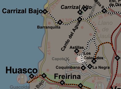 carta del sector Astillas - Coquimbana (ffcc)