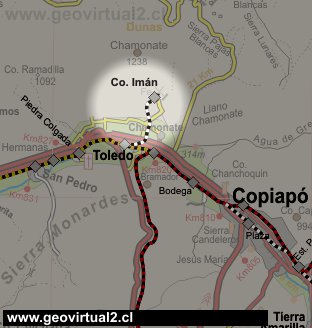 Carta del ferrocarril de Cerro Imán en Atacama, Chile