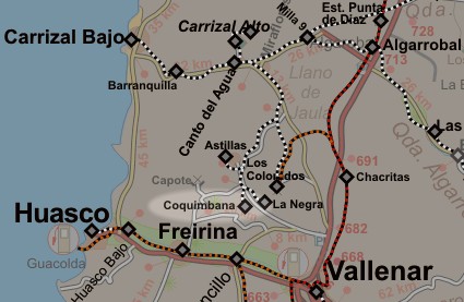 Ubicación de la mina Coquimbana, Región Atacama