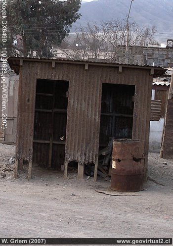 Los ex baños en la estación El Salado, Región de Atacama, Chile