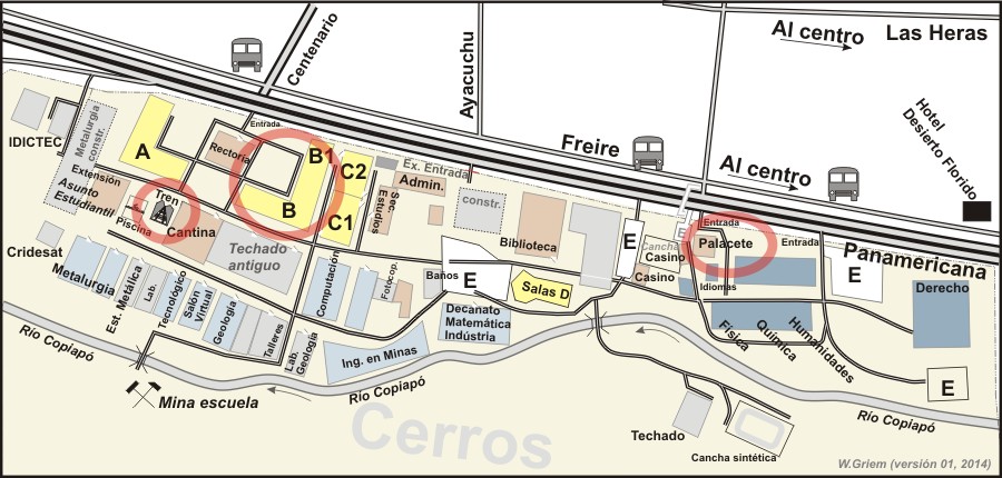 Karte der UDA in Copiapo