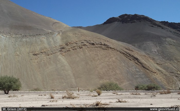 Pliegue en el sector El Escorial, Región de Atacama - Chile