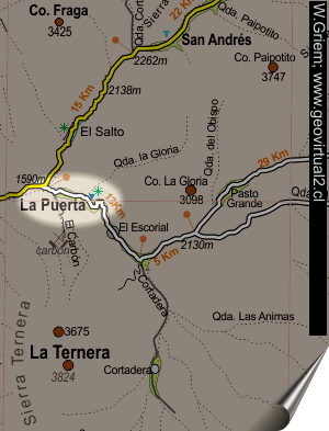Mapa de La Puerta en la Región de Atacama, Chile